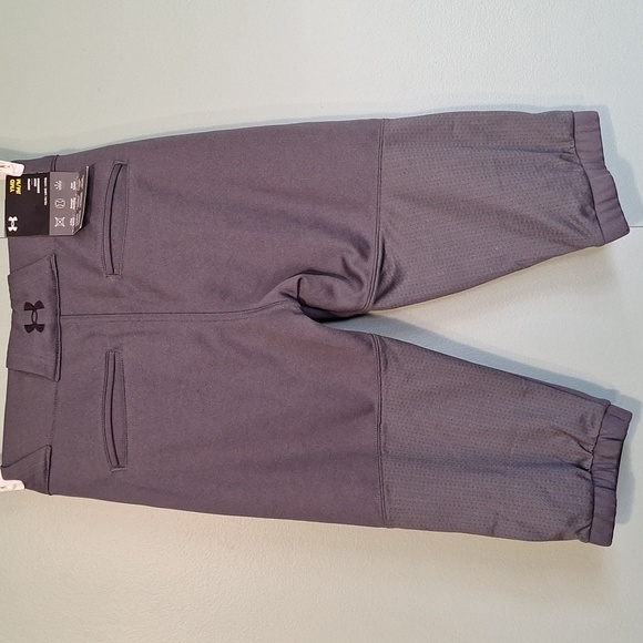 Nwt Under Armour Girls Gray Softball Cropped Pant Size Medium - Picture 3 of 6